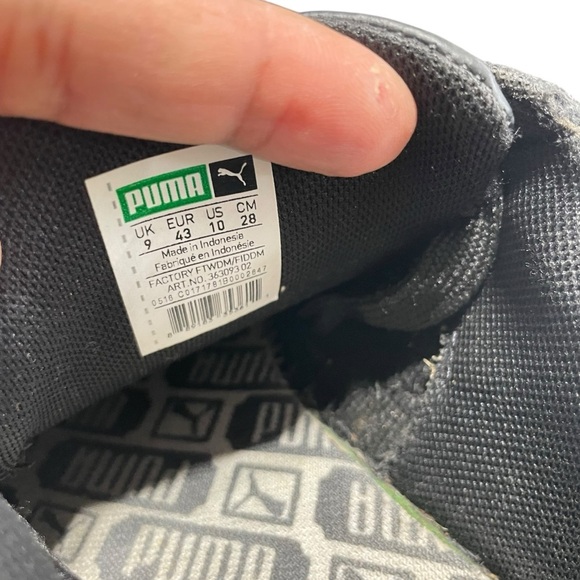 Puma Basket Toe Sneaker shoe lace up Black/white US size 10 - Picture 9 of 13